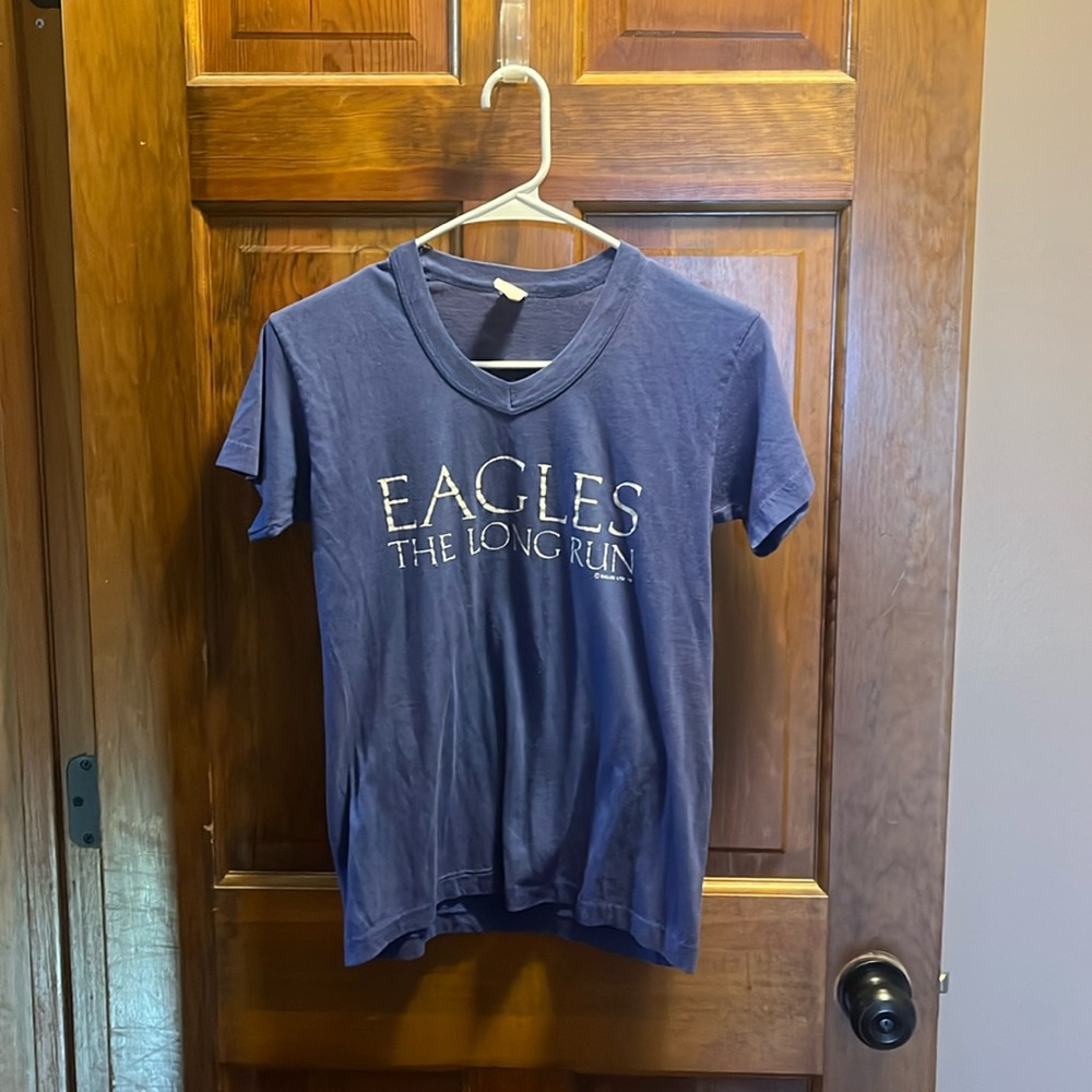 Vintage 70s The Eagles Band T Shirt The Long Run 1979 Single Stitch Size S